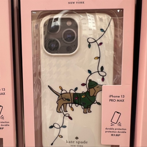 🐾Kate Spade🐾⛄️🎅🏻🎄DACHSHUND iphone Case 13 Pro Max - Picture 3 of 11